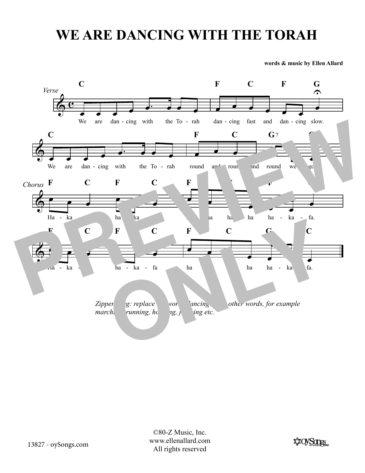 Learn to play Ellen Allard We Are Dancing With the Torah sheet music for Lead Sheet / Fake Book in minutes. Ellen Allard We Are Dancing With the Torah sheet music notes and chords. Download Printable PDF.