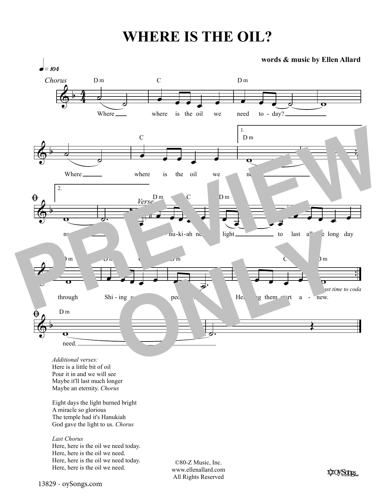 Learn to play Ellen Allard Where Is The Oil sheet music for Lead Sheet / Fake Book in minutes. Price: 5.9900$ Ellen Allard Where Is The Oil sheet music notes and chords arranged for Lead Sheet / Fake Book