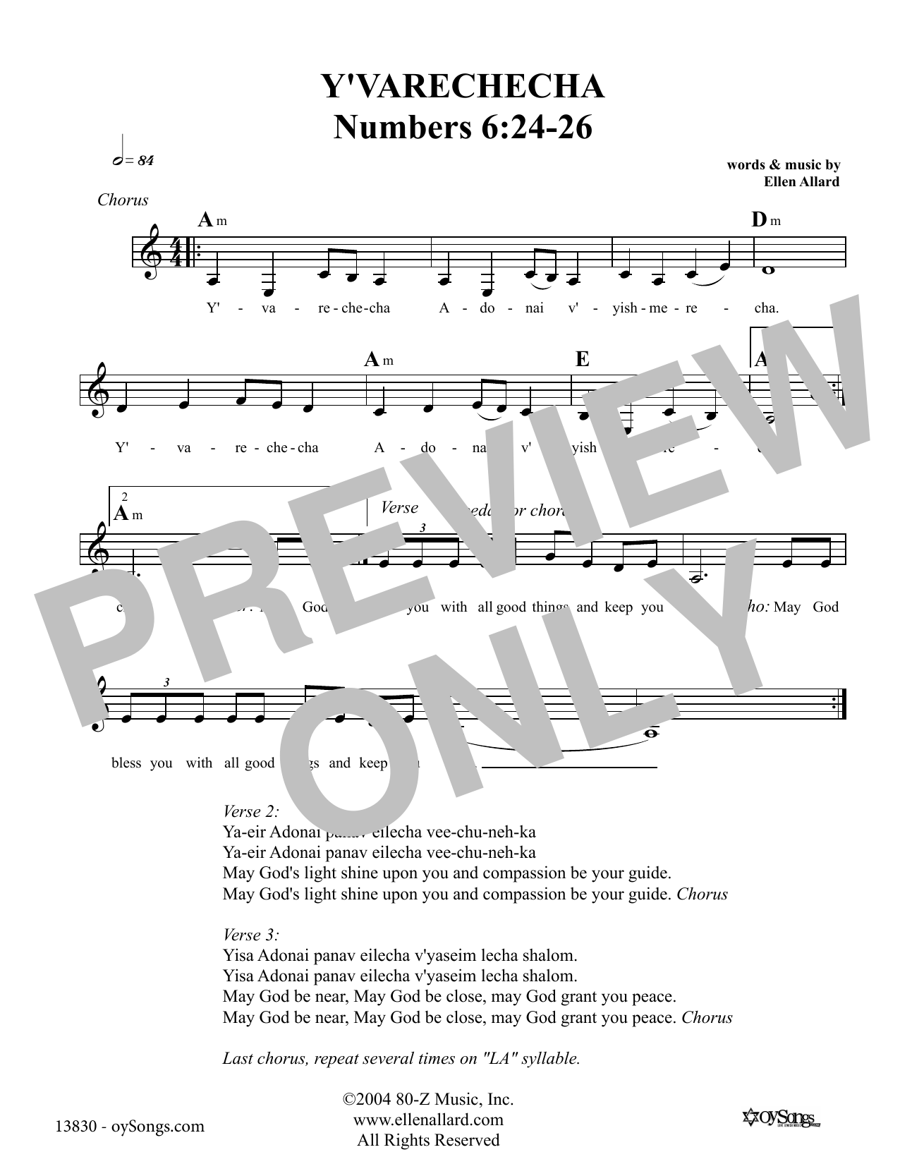 Learn to play Ellen Allard Y'varechecha May God Bless You sheet music for Lead Sheet / Fake Book in minutes. Price: 5.9900$ Ellen Allard Y'varechecha May God Bless You sheet music notes and chords arranged for Lead Sheet / Fake Book