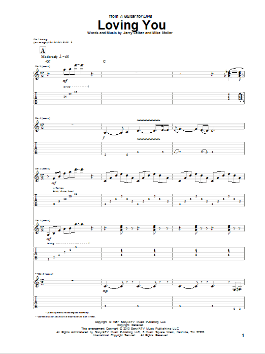 Elliot Easton Loving You sheet music notes and chords. Download Printable PDF.
