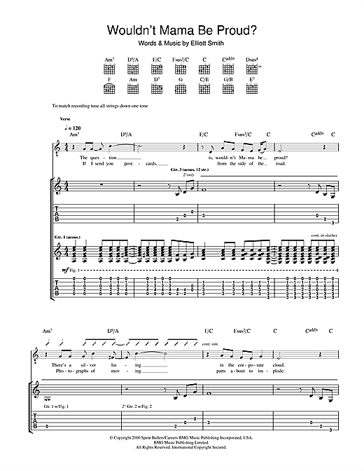 Learn to play Elliott Smith Wouldn't Mama Be Proud? sheet music for Guitar Chords/Lyrics in minutes. Elliott Smith Wouldn't Mama Be Proud? sheet music notes and chords. Download Printable PDF.