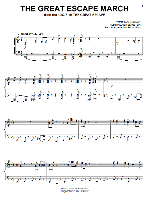 Learn to play Elmer Bernstein The Great Escape Waltz sheet music for Piano Solo in minutes. Elmer Bernstein The Great Escape Waltz sheet music notes and chords