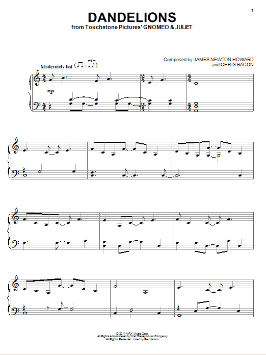 Learn to play Elton John Dandelions sheet music for Piano Solo in minutes. Elton John Dandelions sheet music notes and chords