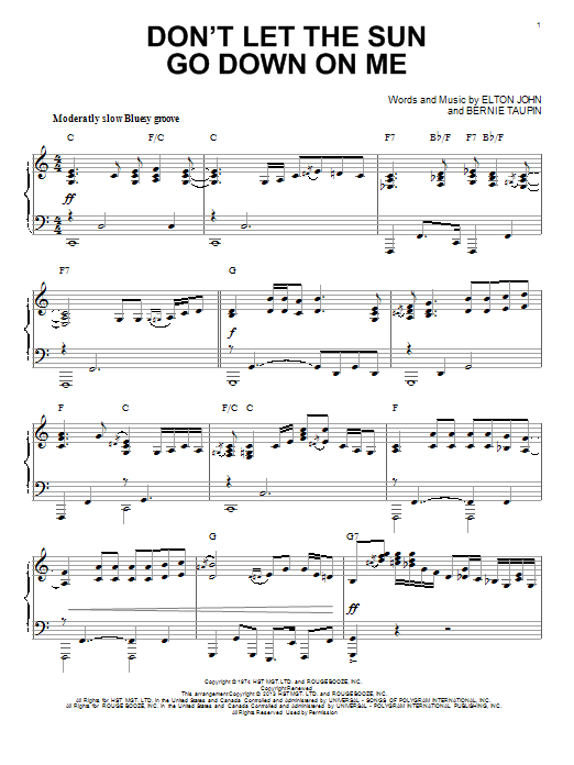 Elton John Don T Let The Sun Go Down On Me Jazz Version Arr Brent Edstrom Sheet Music Pdf Notes Chords Pop Score Piano Solo Download Printable Sku 151647