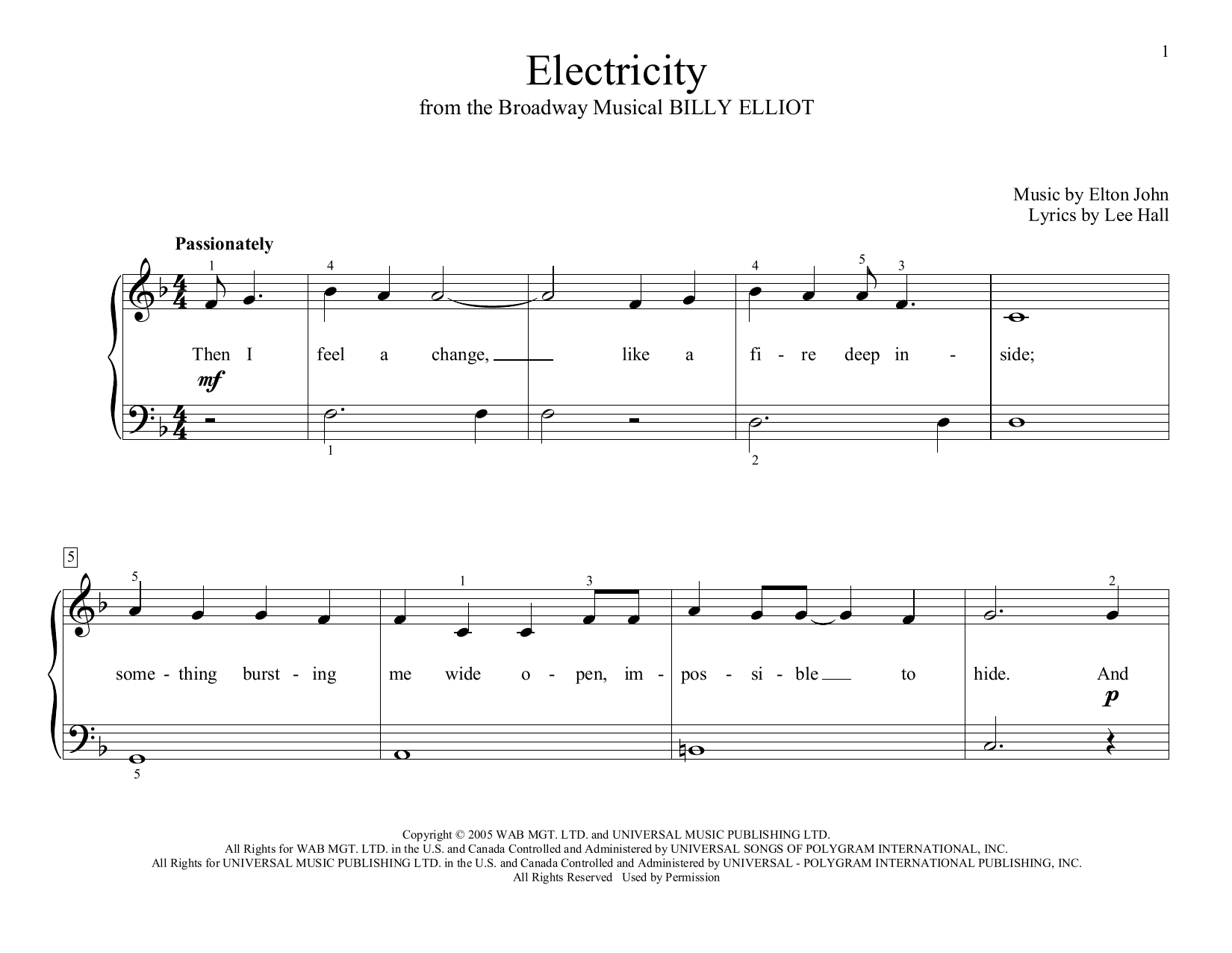 Learn to play Elton John Electricity (arr. Christopher Hussey) sheet music for Educational Piano in minutes. Price: 6.9900$ Elton John Electricity (arr. Christopher Hussey) sheet music notes and chords arranged for Educational Piano