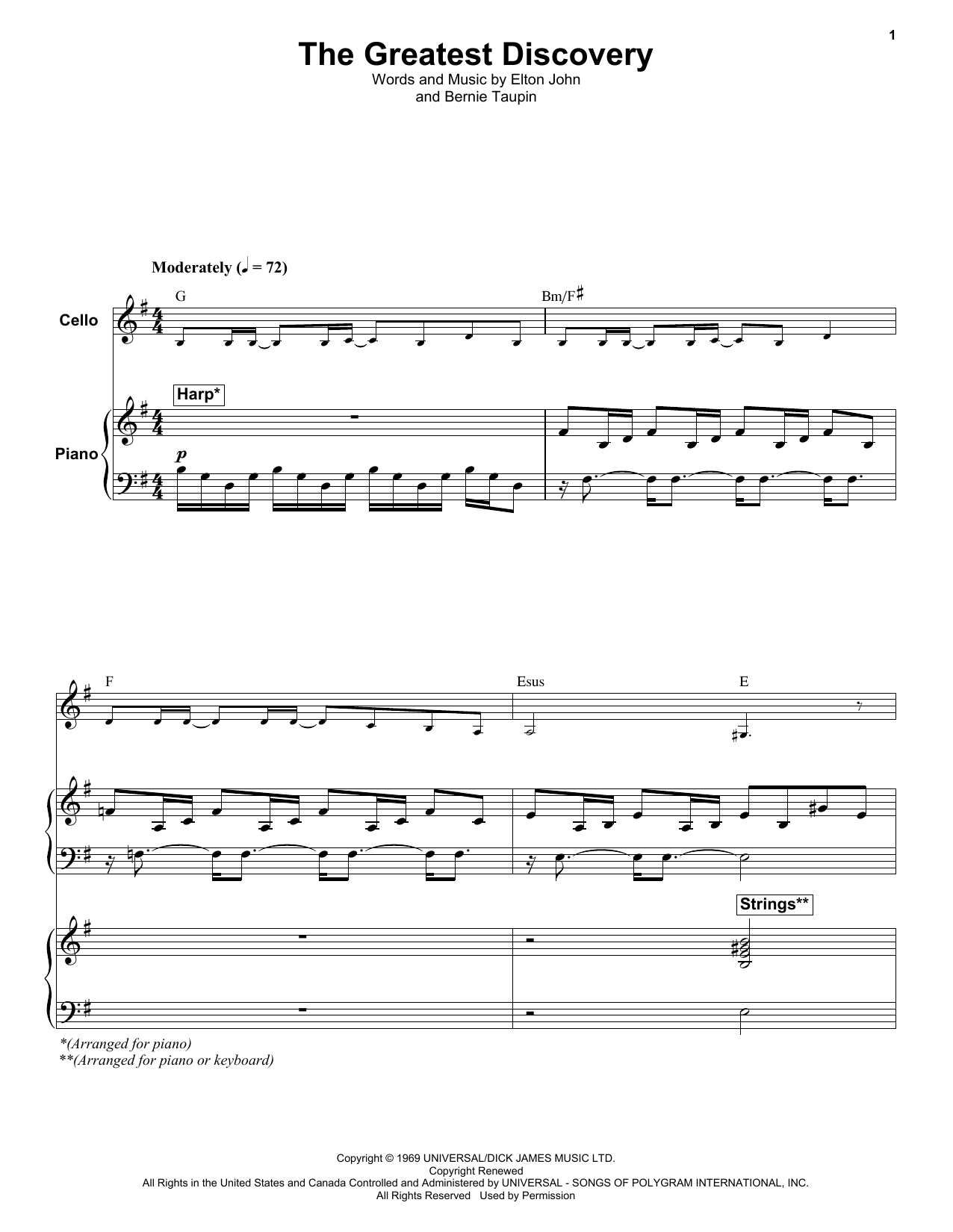 Elton John The Greatest Discovery sheet music notes and chords. Download Printable PDF.