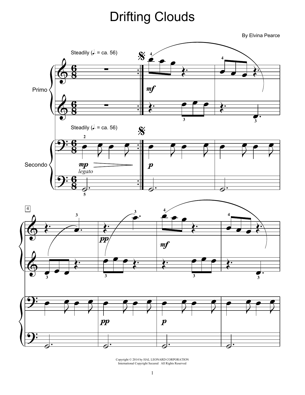 Elvina Pearce Drifting Clouds sheet music notes and chords. Download Printable PDF.