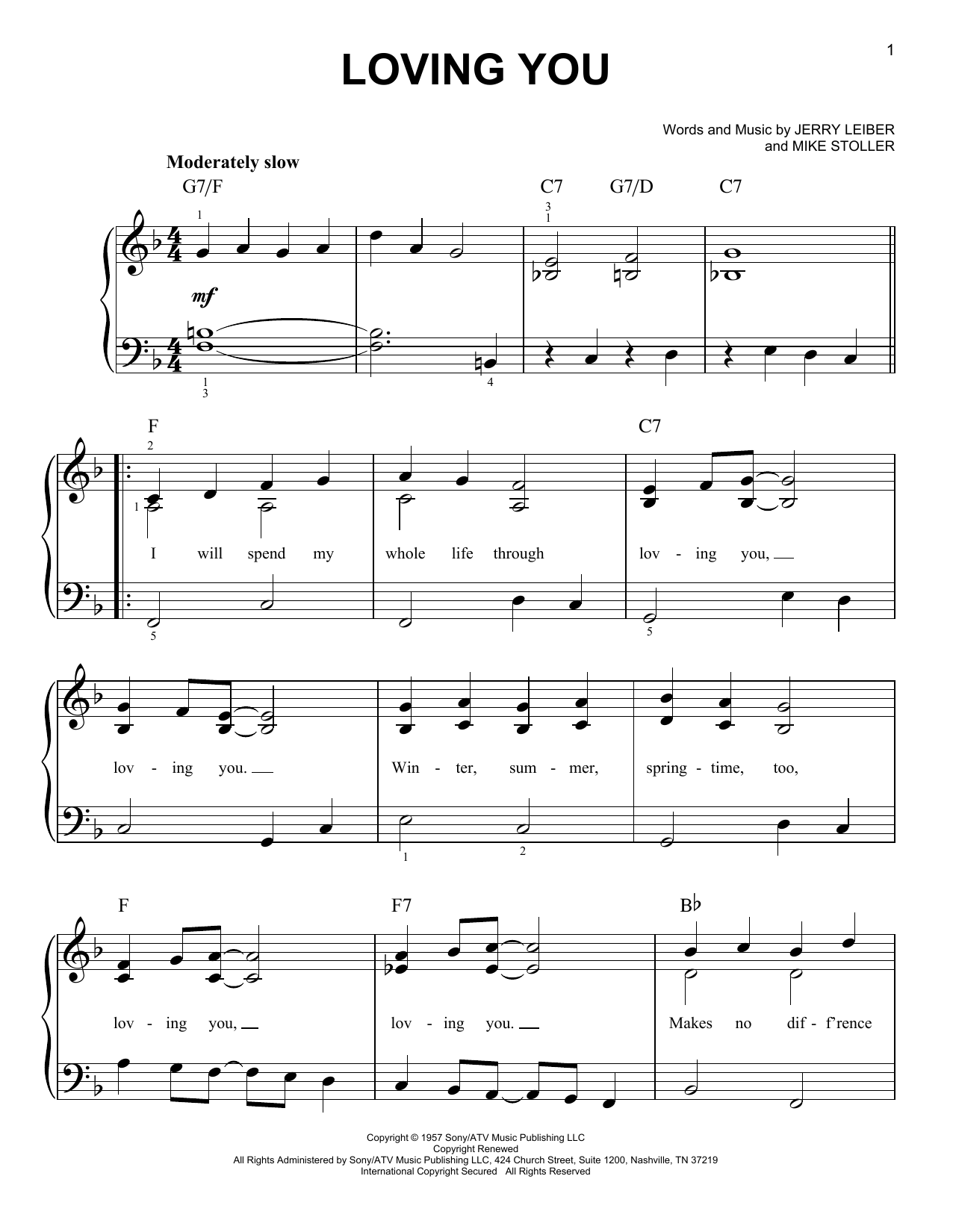 Elvis Presley Loving You sheet music notes and chords. Download Printable PDF.