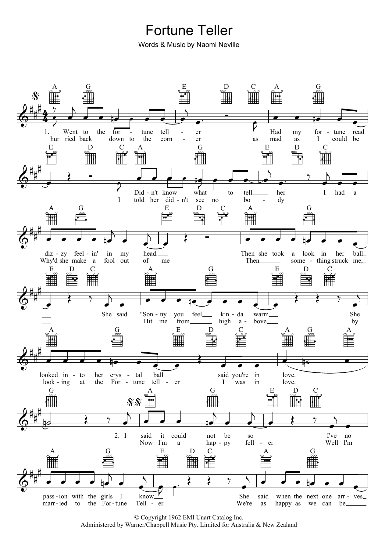 Benny Spellman Fortune Teller sheet music notes and chords. Download Printable PDF.