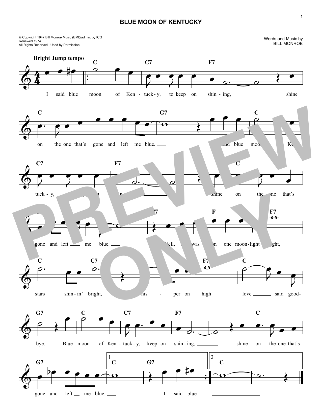 Learn to play Elvis Presley Blue Moon Of Kentucky sheet music for Easy Lead Sheet / Fake Book in minutes. Price: 5.9900$ Elvis Presley Blue Moon Of Kentucky sheet music notes and chords arranged for Easy Lead Sheet / Fake Book