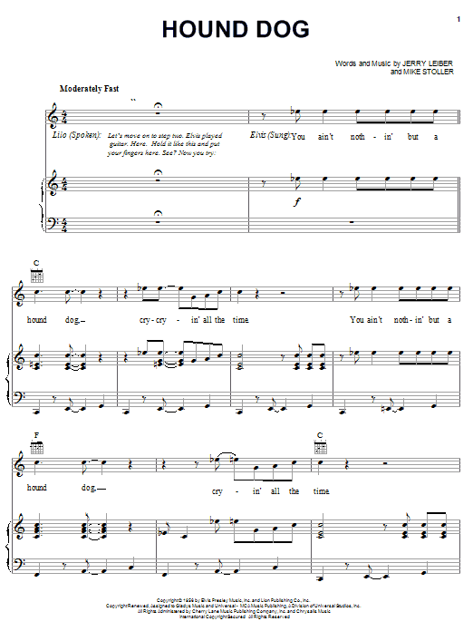 Learn to play Elvis Presley Hound Dog sheet music for Piano Solo in minutes. Elvis Presley Hound Dog sheet music notes and chords. Download Printable PDF.