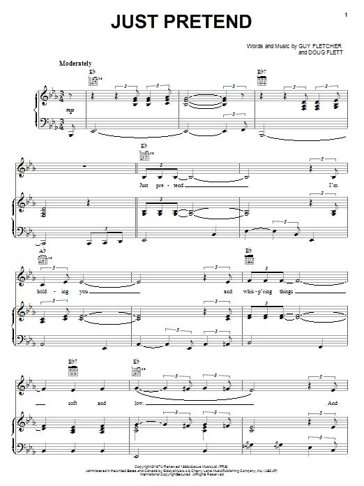 Elvis Presley Just Pretend sheet music notes and chords. Download Printable PDF.