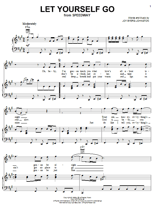 Elvis Presley Let Yourself Go sheet music notes and chords. Download Printable PDF.
