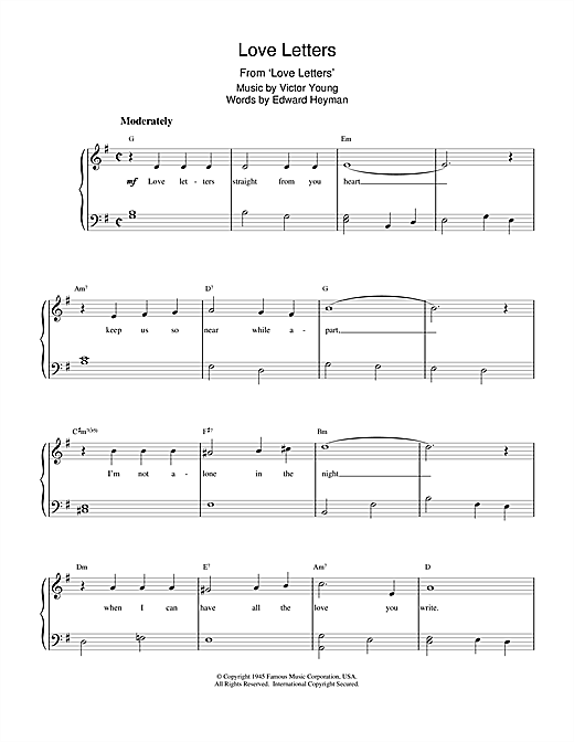 Preview Elvis Presley Love Letters Film and TV sheet music, notes and chords for Piano Solo, SKU: 15882 sheet music, piano notes, chords, guitar tabs, score, transpose, transcribe, how to play, guide, download, learn, tutorial, progression, song, artist, awards, billboard, mtv, vh1, tour, single, album, release