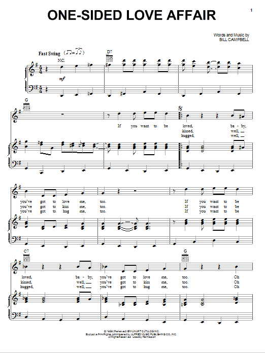 Elvis Presley One-Sided Love Affair sheet music notes and chords. Download Printable PDF.