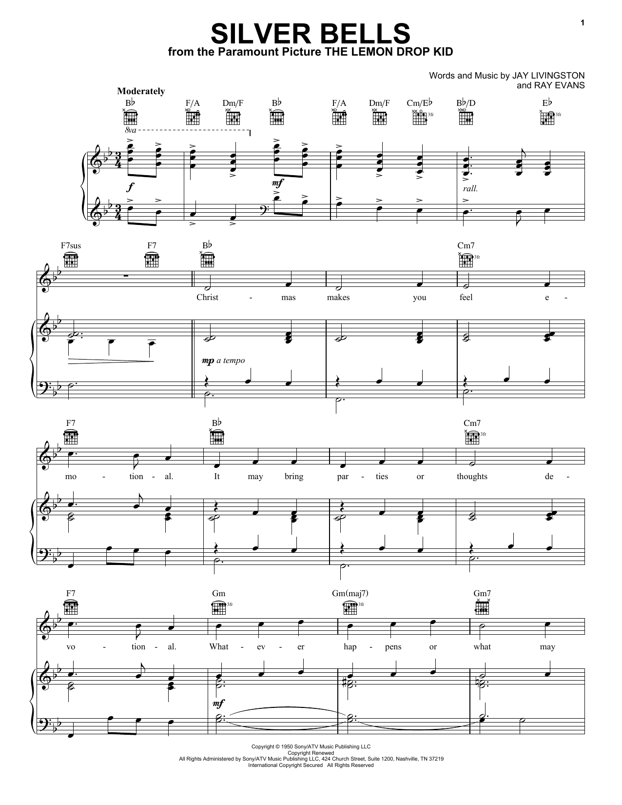 Elvis Presley Silver Bells sheet music notes and chords. Download Printable PDF.