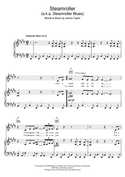 Elvis Presley Steamroller sheet music notes and chords. Download Printable PDF.