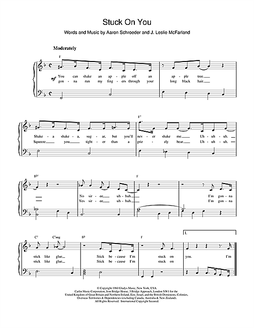Elvis Presley Stuck On You sheet music notes and chords. Download Printable PDF.