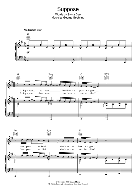 Elvis Presley Suppose sheet music notes and chords. Download Printable PDF.