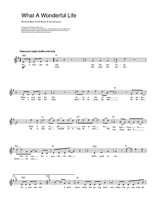 Elvis Presley What A Wonderful Life sheet music notes and chords. Download Printable PDF.