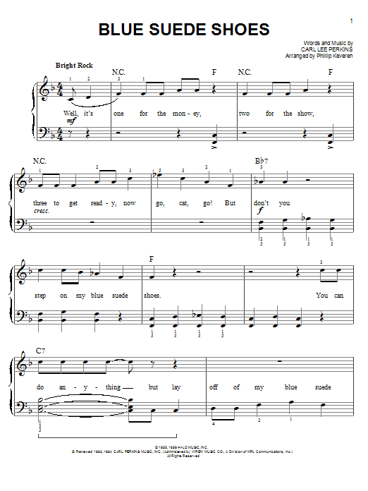 Elvis Presley Arr Phillip Keveren Blue Suede Shoes Sheet Music Pdf Notes Chords Oldies Score Easy Piano Download Printable Sku 73729