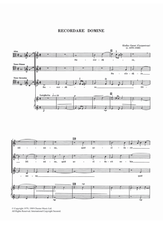 Learn to play Elzear Genet Recordare Domine sheet music for ATT Choir in minutes. Price: 7.8900$ Elzear Genet Recordare Domine sheet music notes and chords. Download Printable PDF.