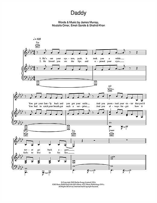 Learn to play Emeli Sandé Daddy sheet music for Easy Piano in minutes. Emeli Sandé Daddy sheet music notes and chords. Download Printable PDF.