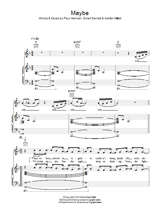 Emeli Sandé Maybe sheet music notes and chords. Download Printable PDF.