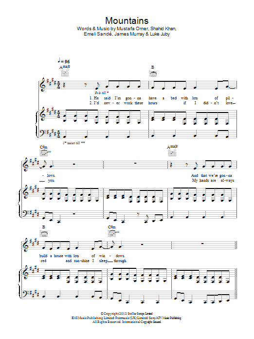 Emeli Sandé Mountains sheet music notes and chords. Download Printable PDF.