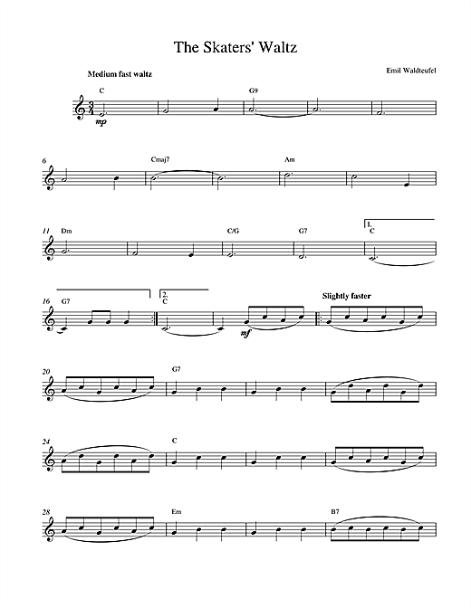 Emile Waldteufel The Skaters Waltz sheet music notes and chords. Download Printable PDF.