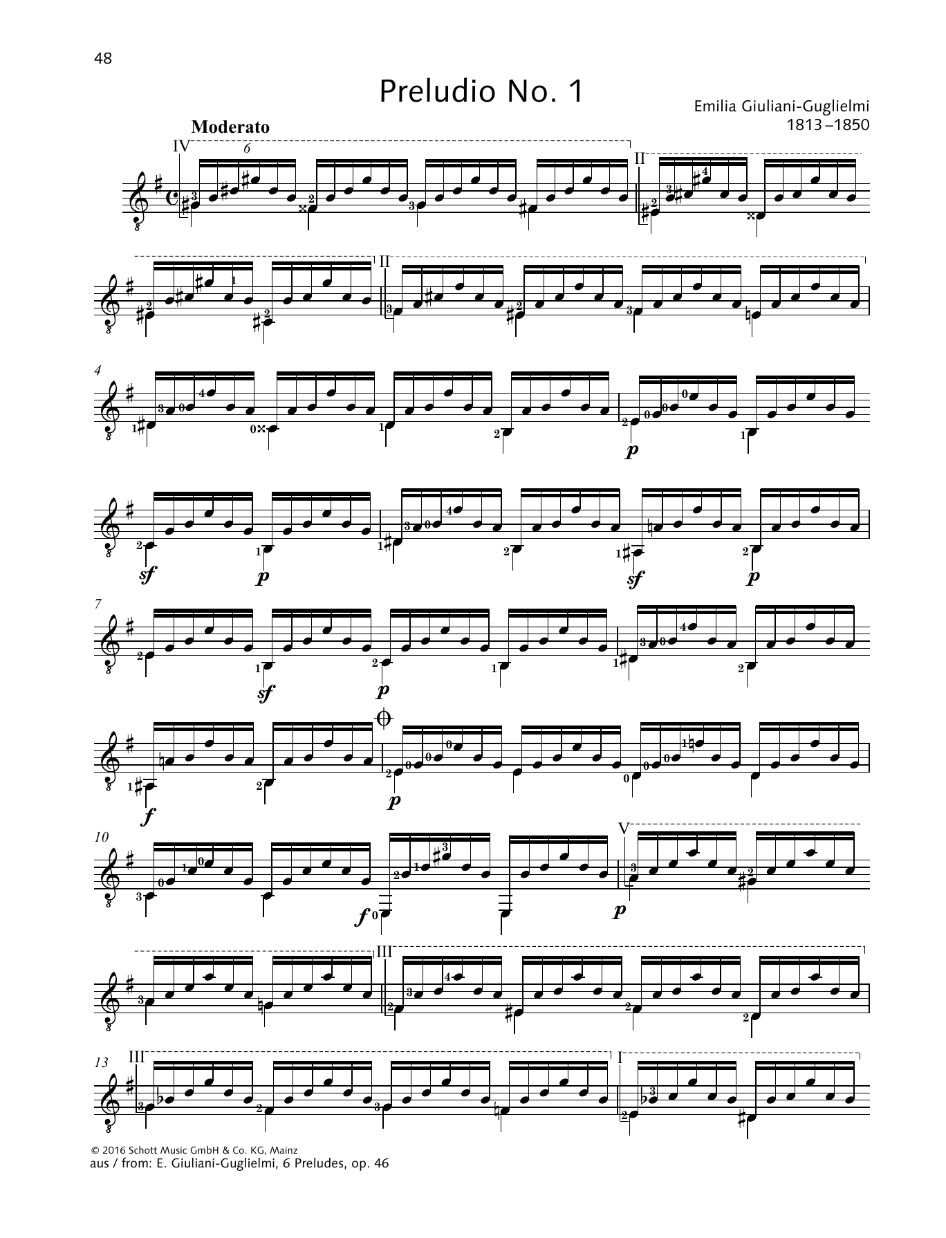 Emilia Giuliani Preludio No. 1 sheet music notes and chords. Download Printable PDF.