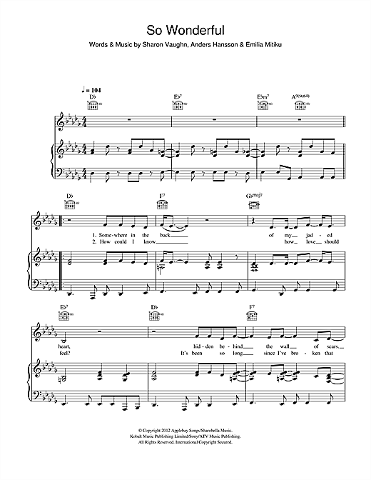 Emilia Mitiku So Wonderful sheet music notes and chords. Download Printable PDF.