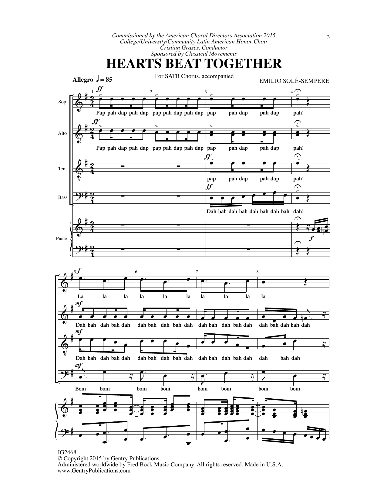 Emilio Sole-Sempere Hearts Beat Together sheet music notes and chords. Download Printable PDF.