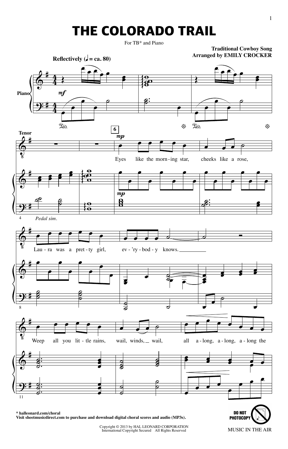 Emily Crocker The Colorado Trail (from Music In The Air) sheet music notes and chords. Download Printable PDF.