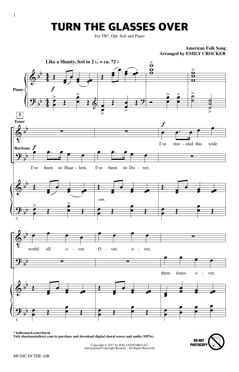 Emily Crocker Turn The Glasses Over (from Music In The Air) sheet music notes and chords. Download Printable PDF.
