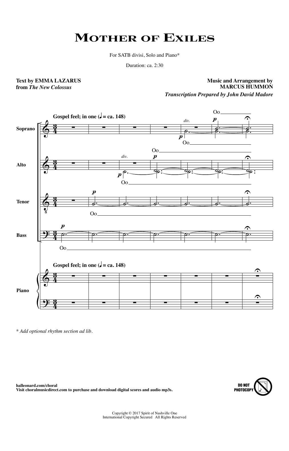 Learn to play Emma Lazarus & Marcus Hummon Mother Of Exiles sheet music for Choir in minutes. Price: 3.9900$ Emma Lazarus & Marcus Hummon Mother Of Exiles sheet music notes and chords arranged for Choir