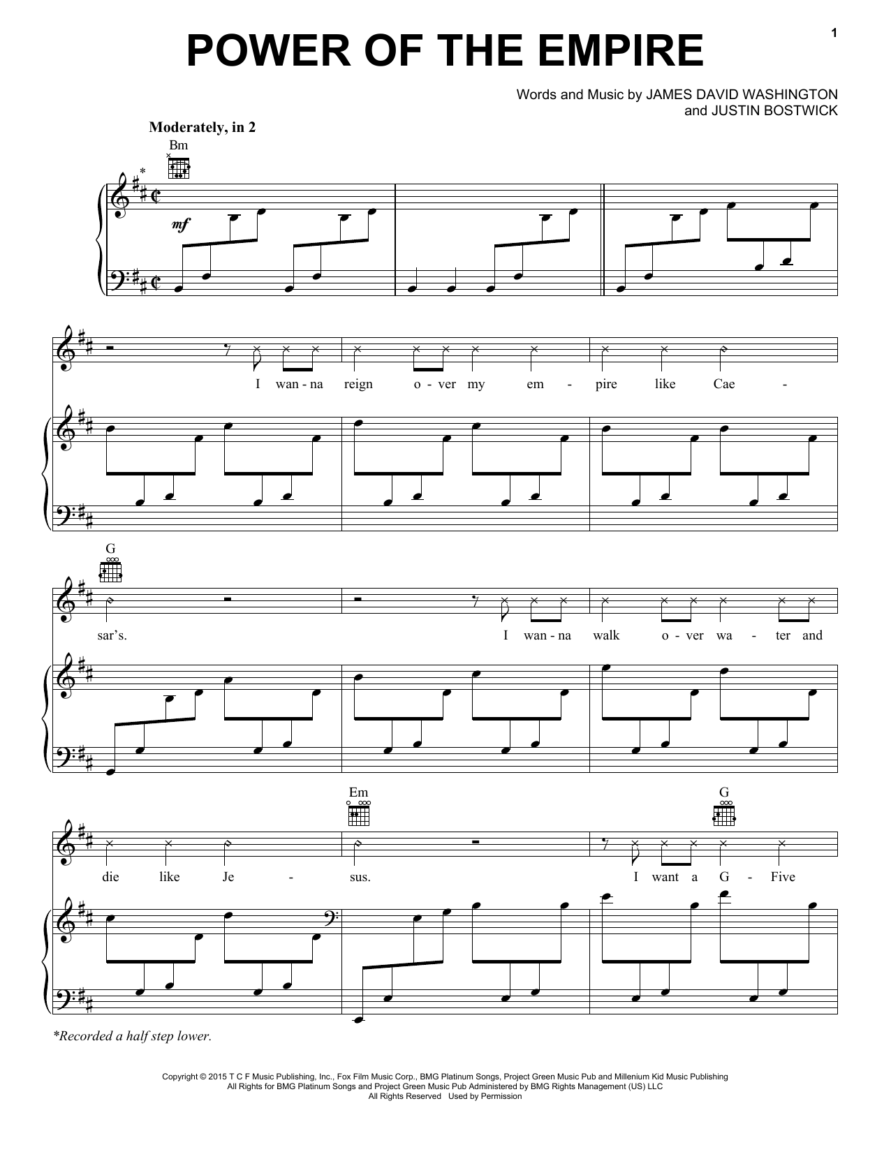 Empire Cast Power Of The Empire Feat Yazz Sheet Music Pdf