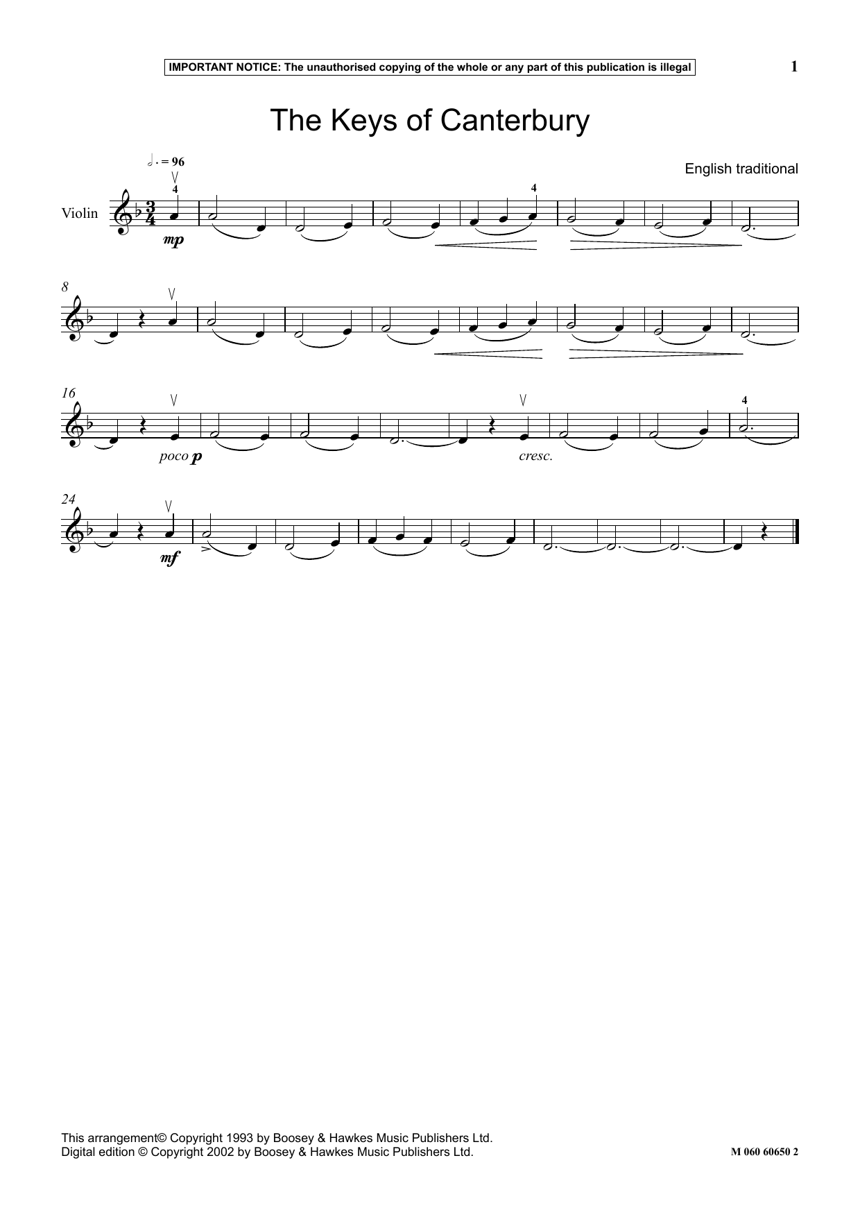 Learn to play English Traditional The Keys Of Canterbury sheet music for Instrumental Solo in minutes. Price: 5.9900$ English Traditional The Keys Of Canterbury sheet music notes and chords arranged for Instrumental Solo
