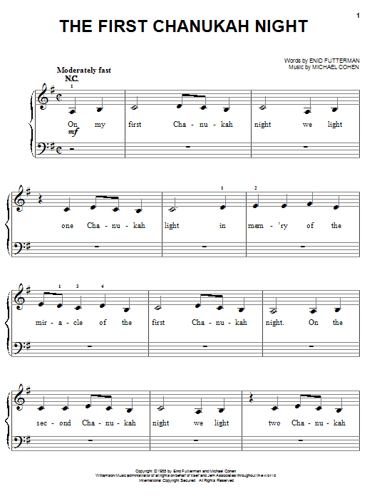 Learn to play Enid Futterman The First Chanukah Night sheet music for Easy Guitar in minutes. Enid Futterman The First Chanukah Night sheet music notes and chords. Download Printable PDF.
