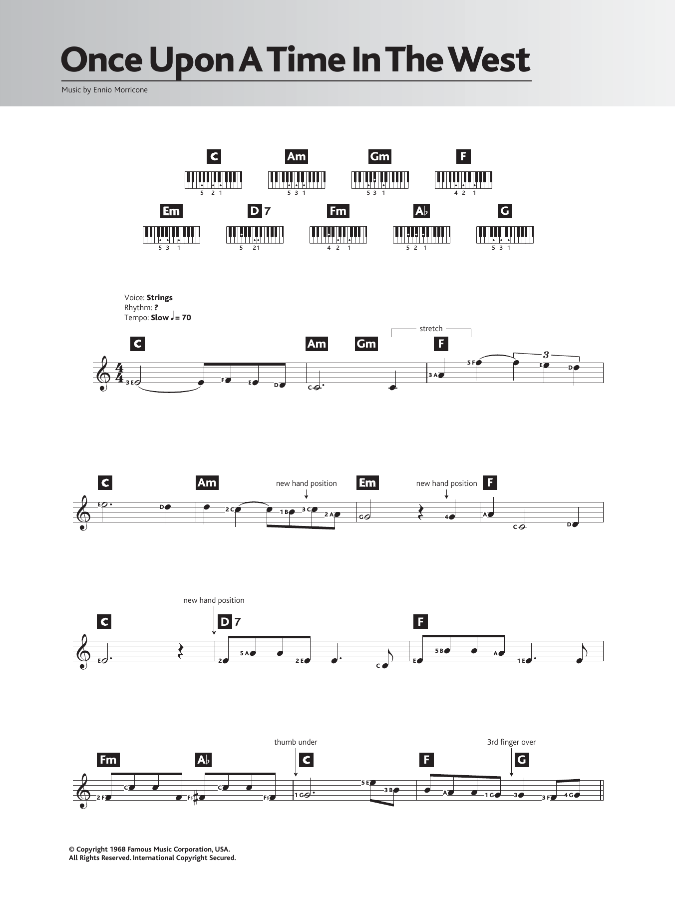 Ennio Morricone Once Upon A Time In The West (Theme) sheet music notes and chords. Download Printable PDF.