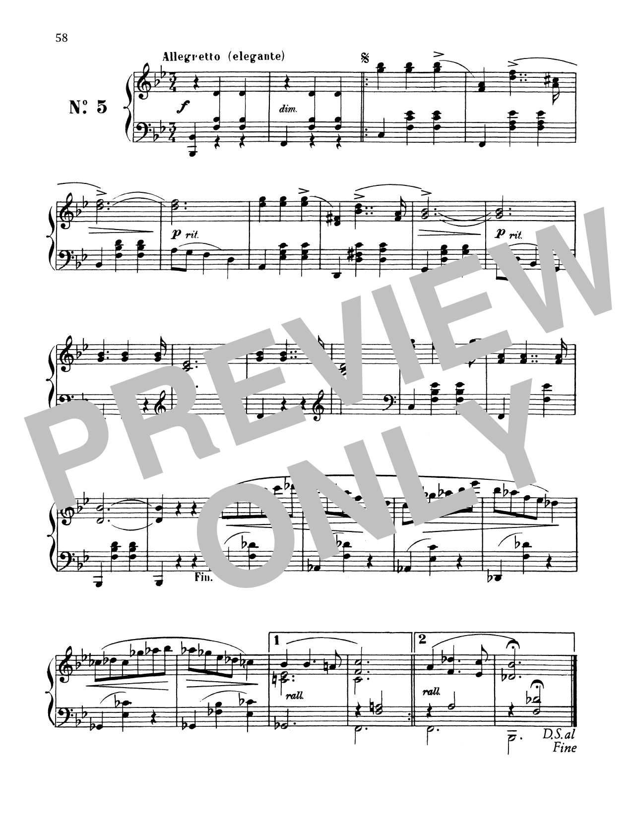 Enrique Granados Allegretto (Elegante) sheet music notes and chords. Download Printable PDF.