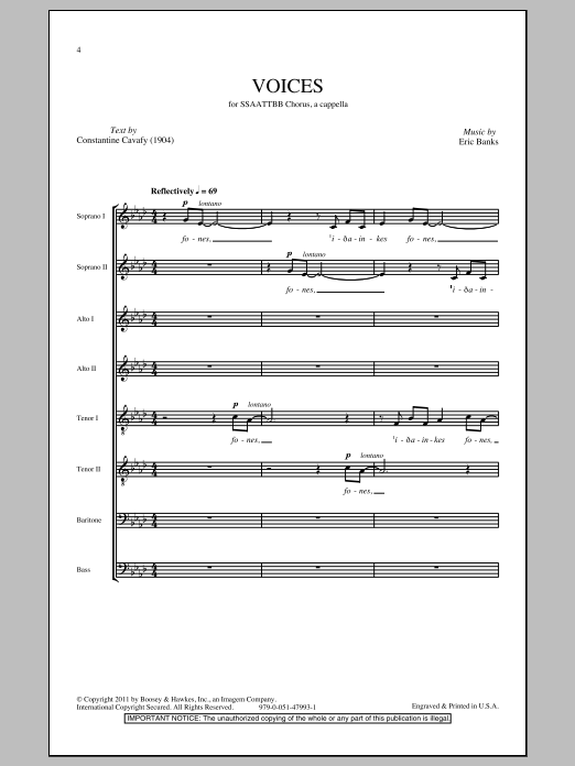 Eric Banks Voices sheet music notes and chords. Download Printable PDF.