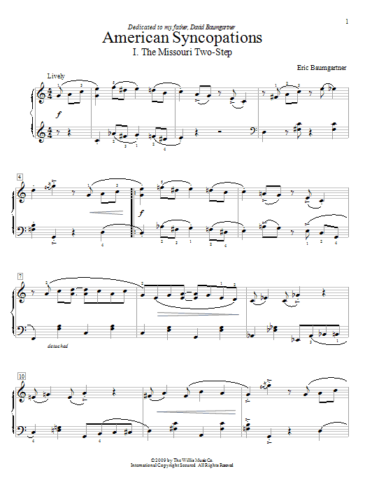 Learn to play Eric Baumgartner American Syncopations - A Ragtime Suite sheet music for Educational Piano in minutes. Eric Baumgartner American Syncopations - A Ragtime Suite sheet music notes and chords. Download Printable PDF.