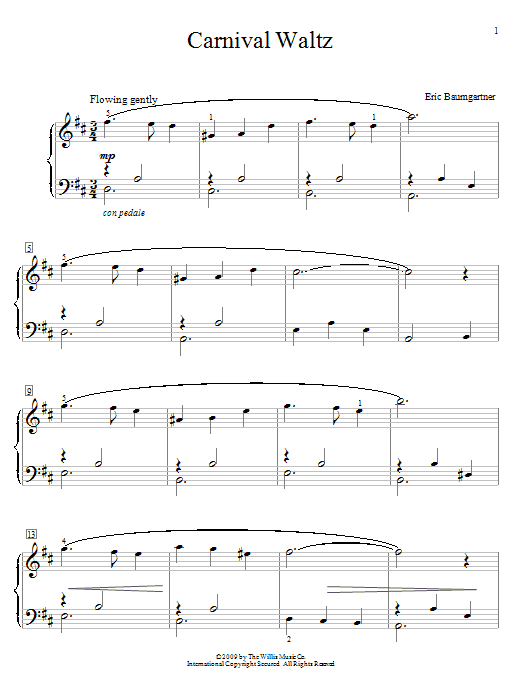 Eric Baumgartner Carnival Waltz sheet music notes and chords. Download Printable PDF.