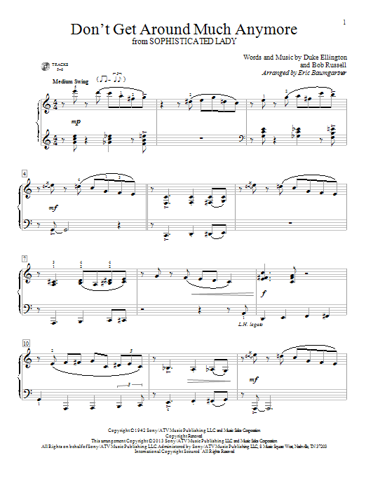 Learn to play Eric Baumgartner Don't Get Around Much Anymore sheet music for Educational Piano in minutes. Price: 6.9900$ Eric Baumgartner Don't Get Around Much Anymore sheet music notes and chords arranged for Educational Piano