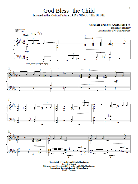 Learn to play Eric Baumgartner God Bless' The Child sheet music for Educational Piano in minutes. Price: 6.9900$ Eric Baumgartner God Bless' The Child sheet music notes and chords arranged for Educational Piano