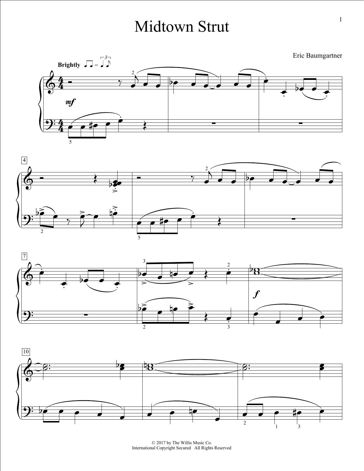 Eric Baumgartner Midtown Strut Sheet Music Pdf Notes Chords Jazz Score Educational Piano Download Printable Sku