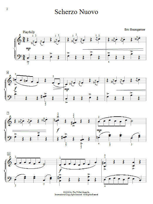 Eric Baumgartner Scherzo Nuovo sheet music notes and chords. Download Printable PDF.