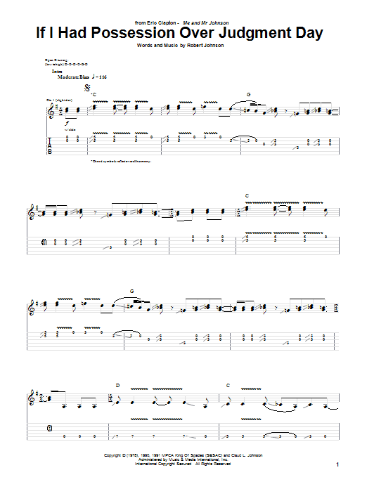 Eric Clapton If I Had Possession Over Judgment Day sheet music notes and chords. Download Printable PDF.
