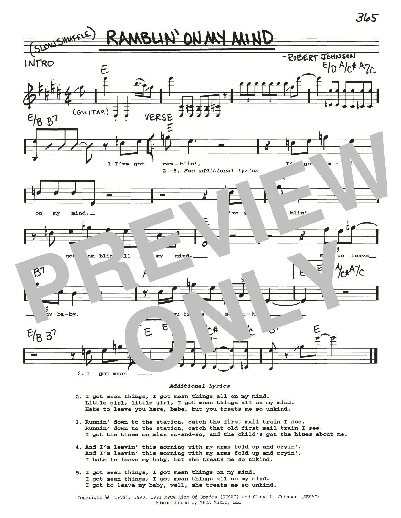 Eric Clapton "Ramblin' On My Mind" Sheet Music | Download Printable PDF ...